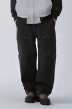 Washed Multi Pocket Cargo Jeans