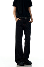 Red Contrast Flare Jeans