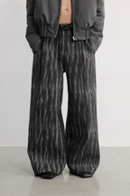 Jacquard Wide Leg Utility Pants