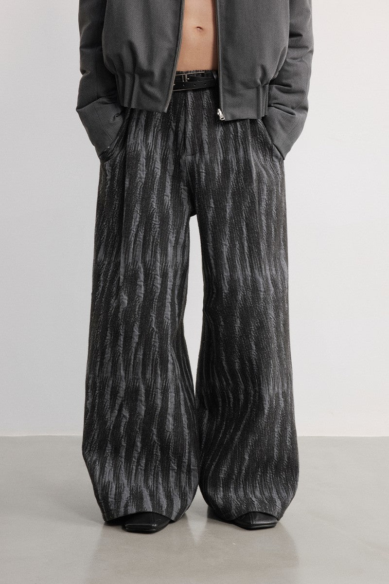 Jacquard Wide Leg Utility Pants