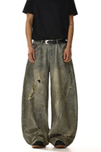 Vintage Washed Distressed Blade Jeans