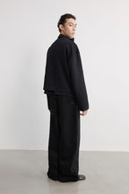 Layered Tencel Zip Overshirt