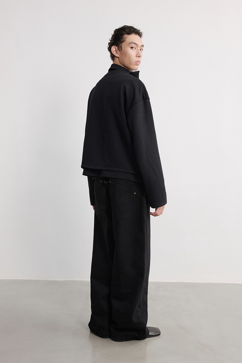 Layered Tencel Zip Overshirt