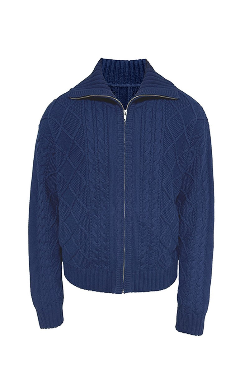 Jacquard Diamond Knit Turtleneck