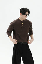 Henley Wool Knit Sweater