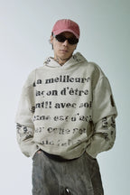 Layered Distressed Graphic Hoodie