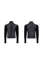 Fitted Gradient Cable Knit Cardigan