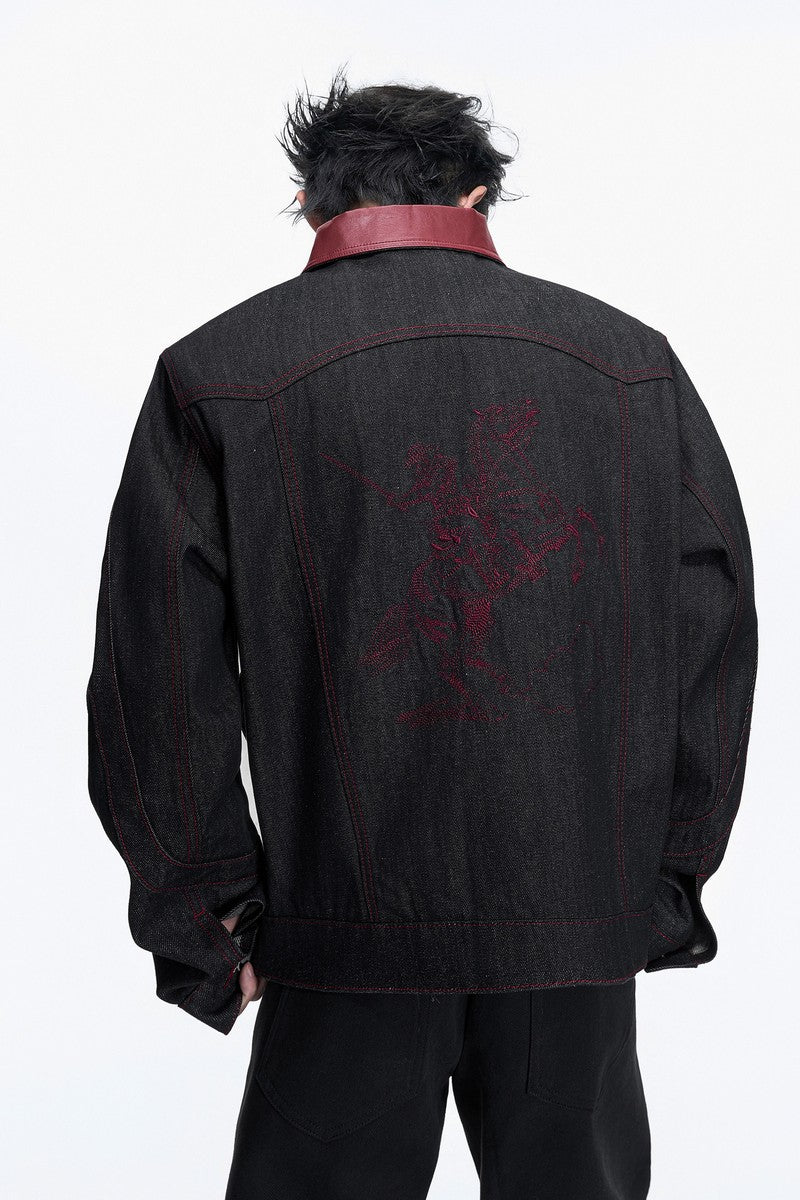 Raw Denim Embroidered Jacket