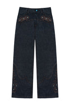 Embroidered Western Straight Jeans
