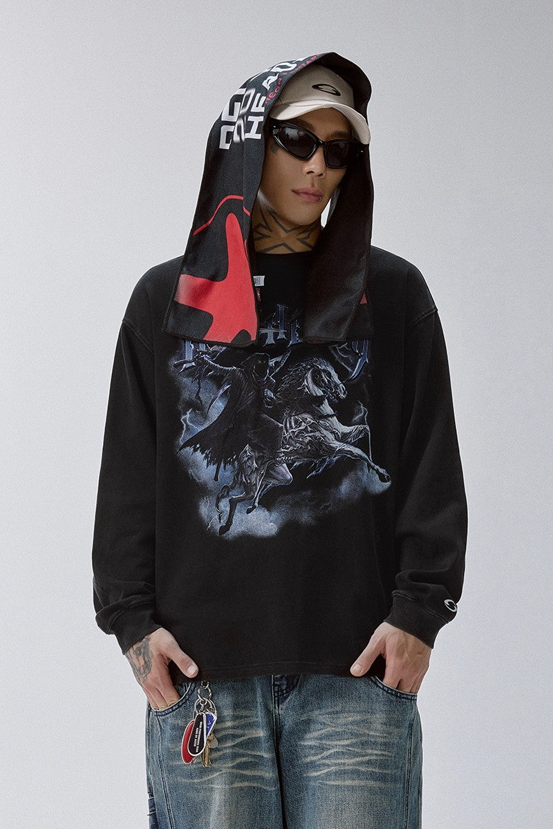 Vintage Washed Graphic Long Sleeve Tee