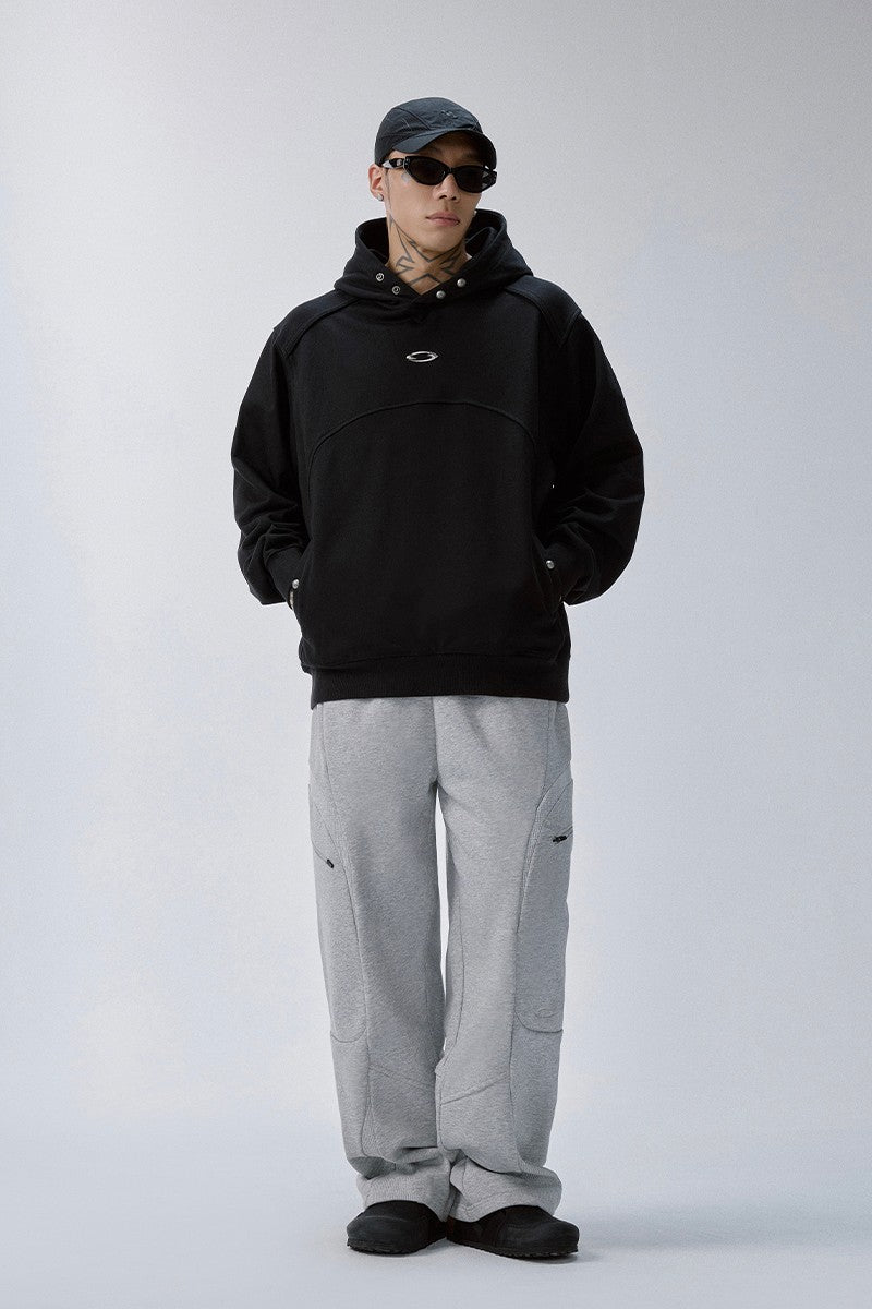 Metal Logo Snap Button Hoodie