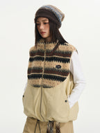 Pattern Fleece Beaded Vest