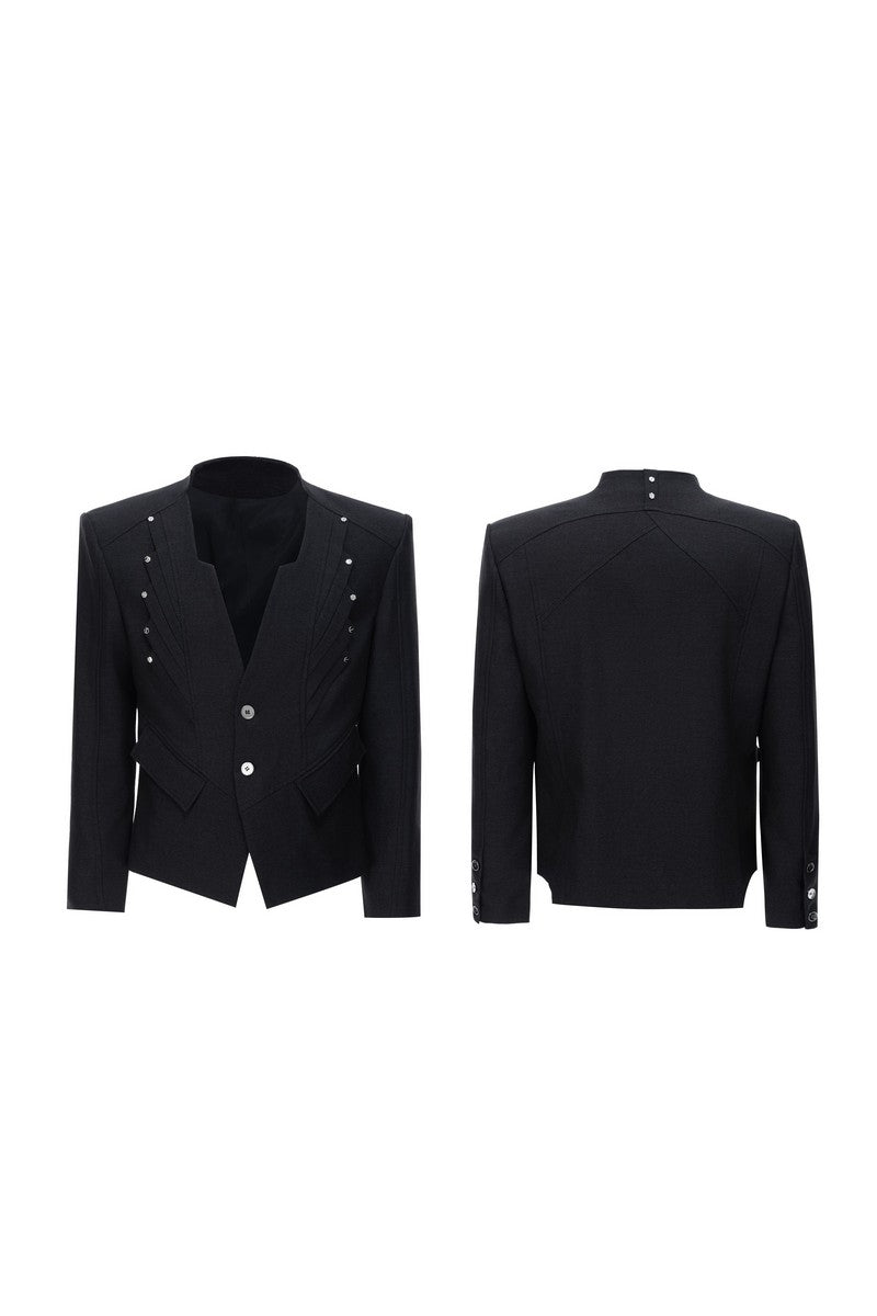 Deconstructed Wool Blend Suit Jacket