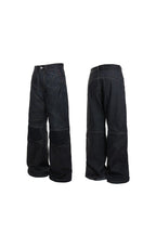 Raw Denim Biker Flared Jeans