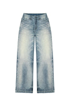 Washed Rhinestone Straight Jeans