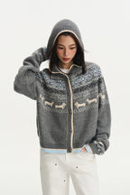 Fair Isle Knit Hoodie