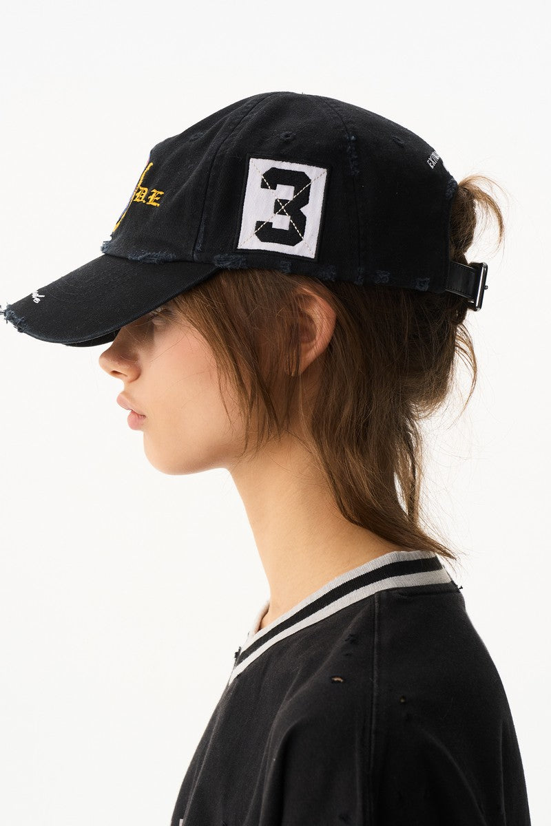 Embroidered Distressed Baseball Cap