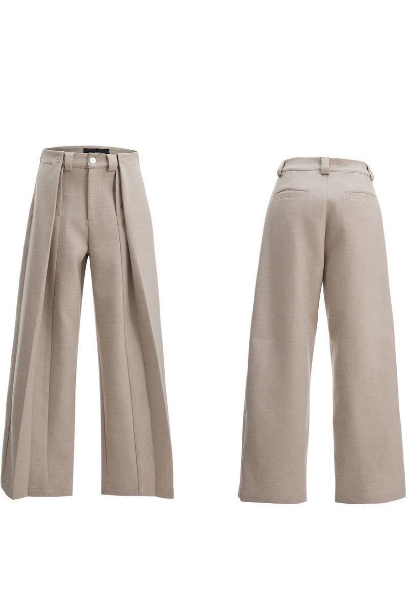 Pleated Straight Leg Trousers