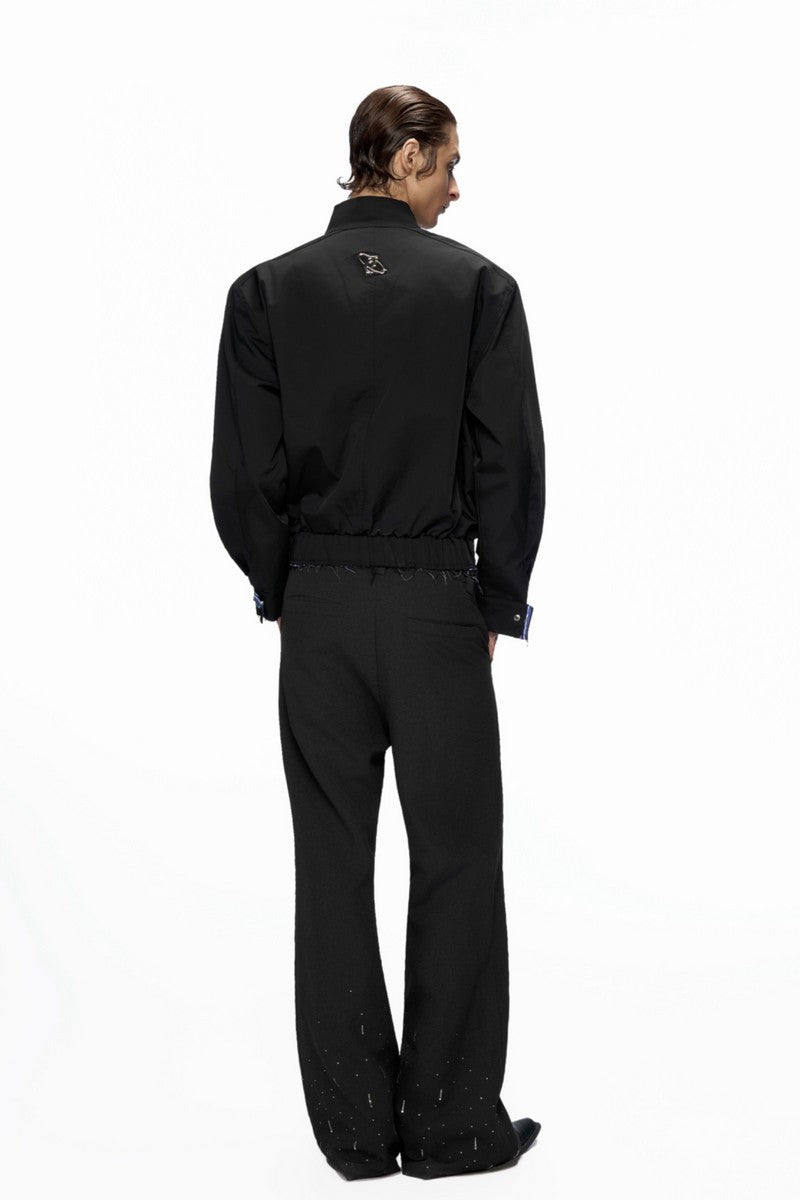 Striped Stand Collar Jacket