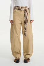 Double Waist Plaid Blade Pants