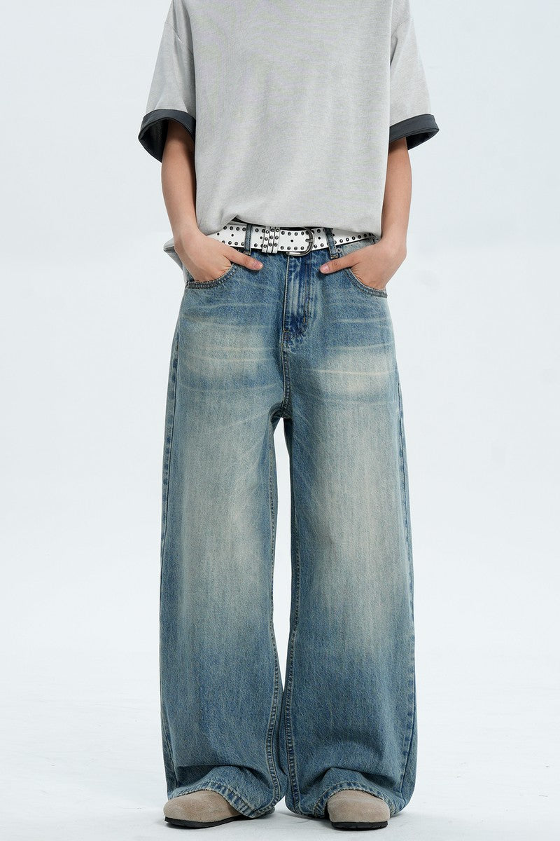 Straight Leg Blue Jeans