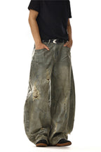 Vintage Washed Distressed Blade Jeans