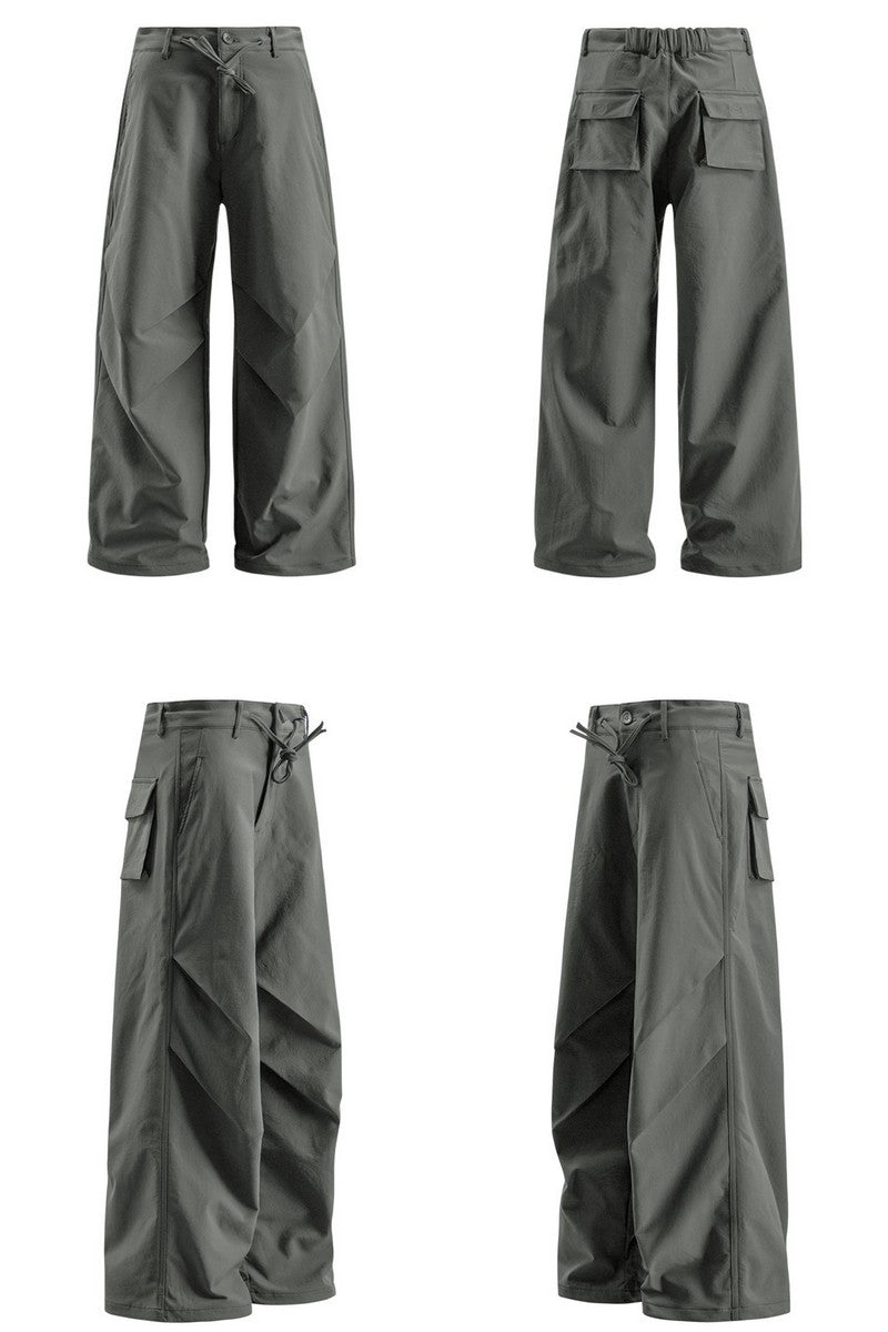 Wrinkled Paratrooper Cargo Pants