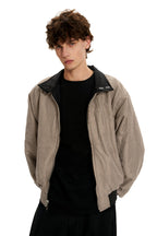 Reversible Houndstooth Collar Jacket