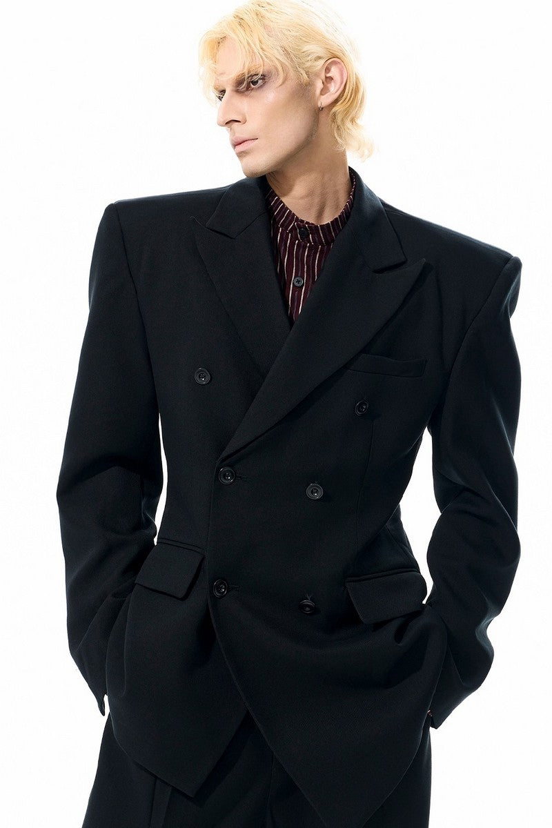 Structured Wool Blend Blazer