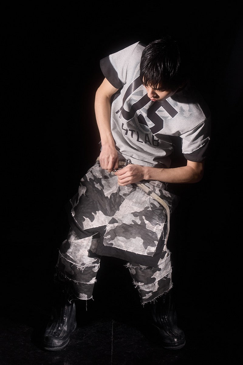 Camo Waxed Zip Shorts