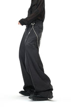Striped Metal Accent Straight-Leg Trousers