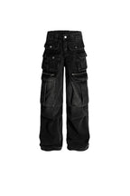 Multi Pocket Denim Cargo Pants