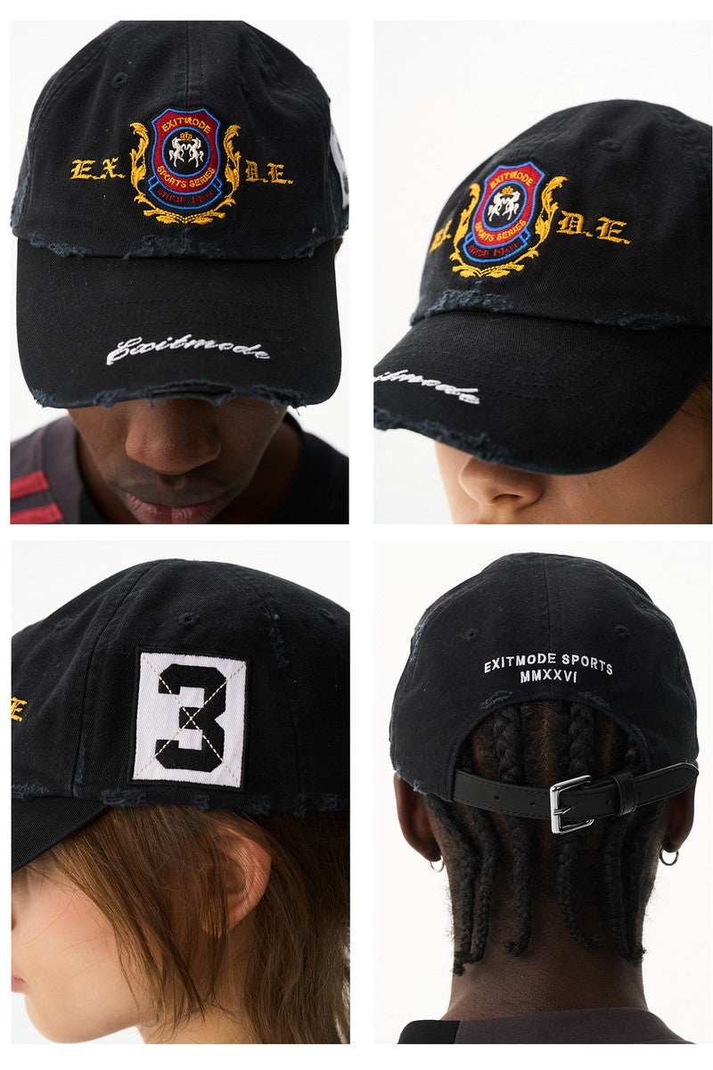 Embroidered Distressed Baseball Cap