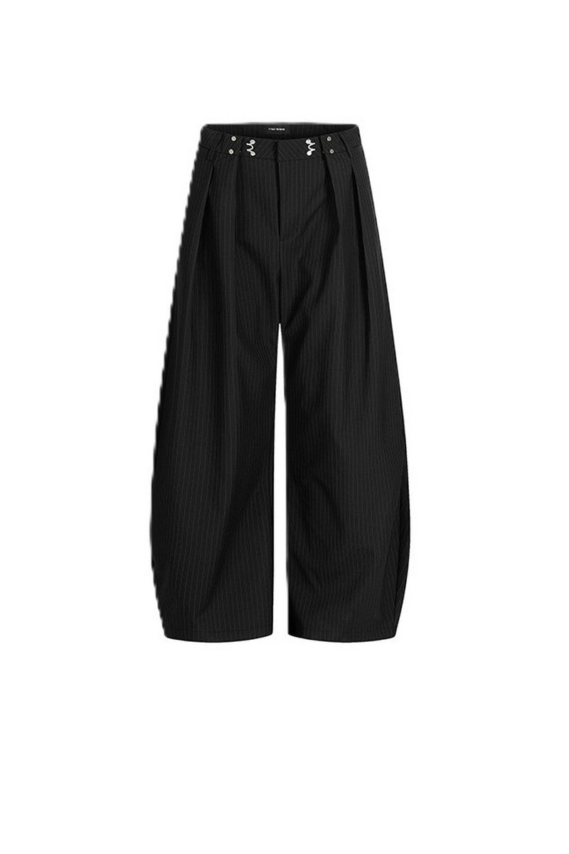 Striped Pleated Dress Pants