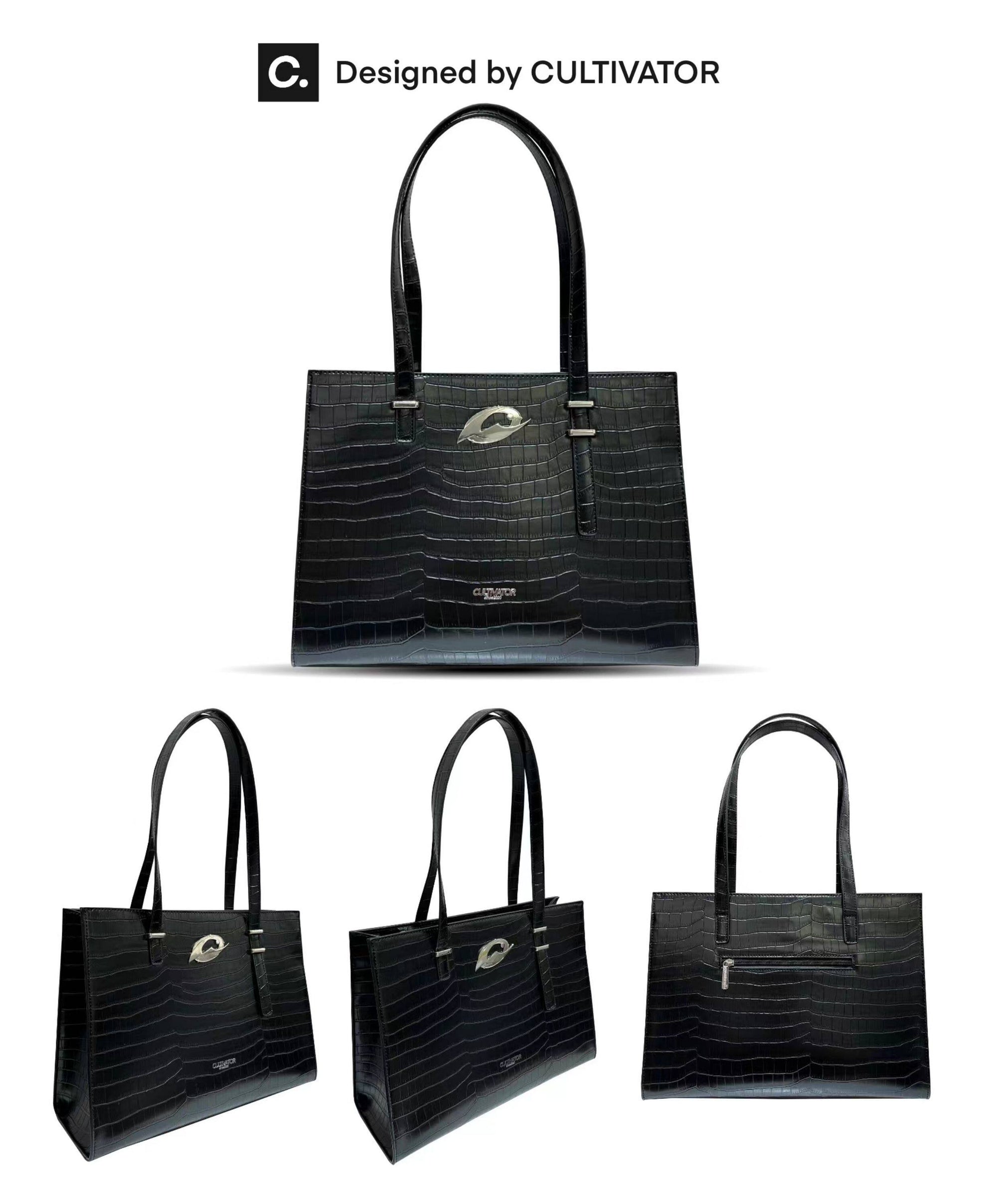 Crocodile Pattern Logo Tote Bag