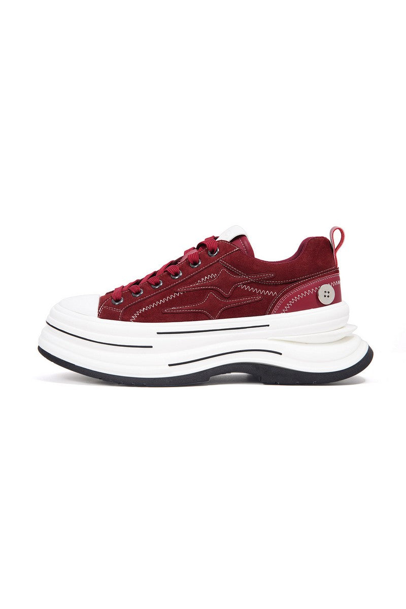 Red Platform Canvas Sneakers