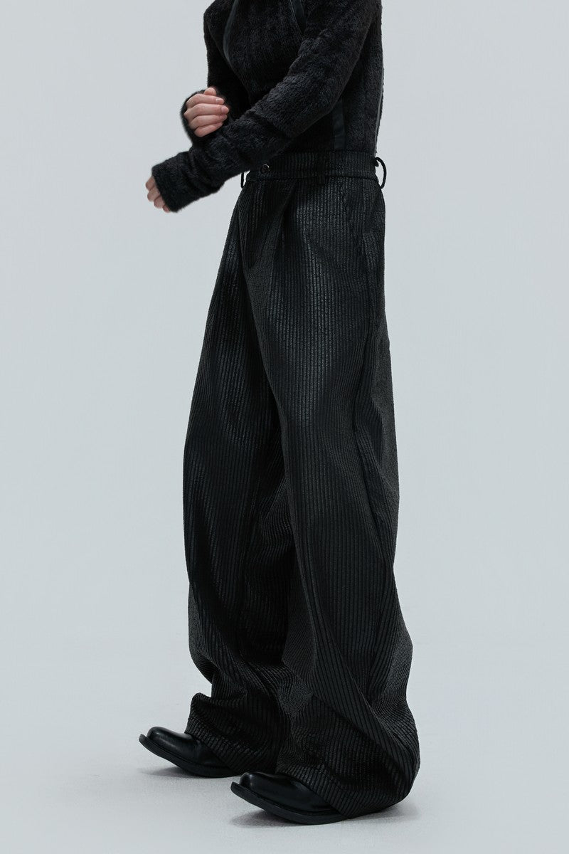 Waxed Biker Relaxed Leather Pants