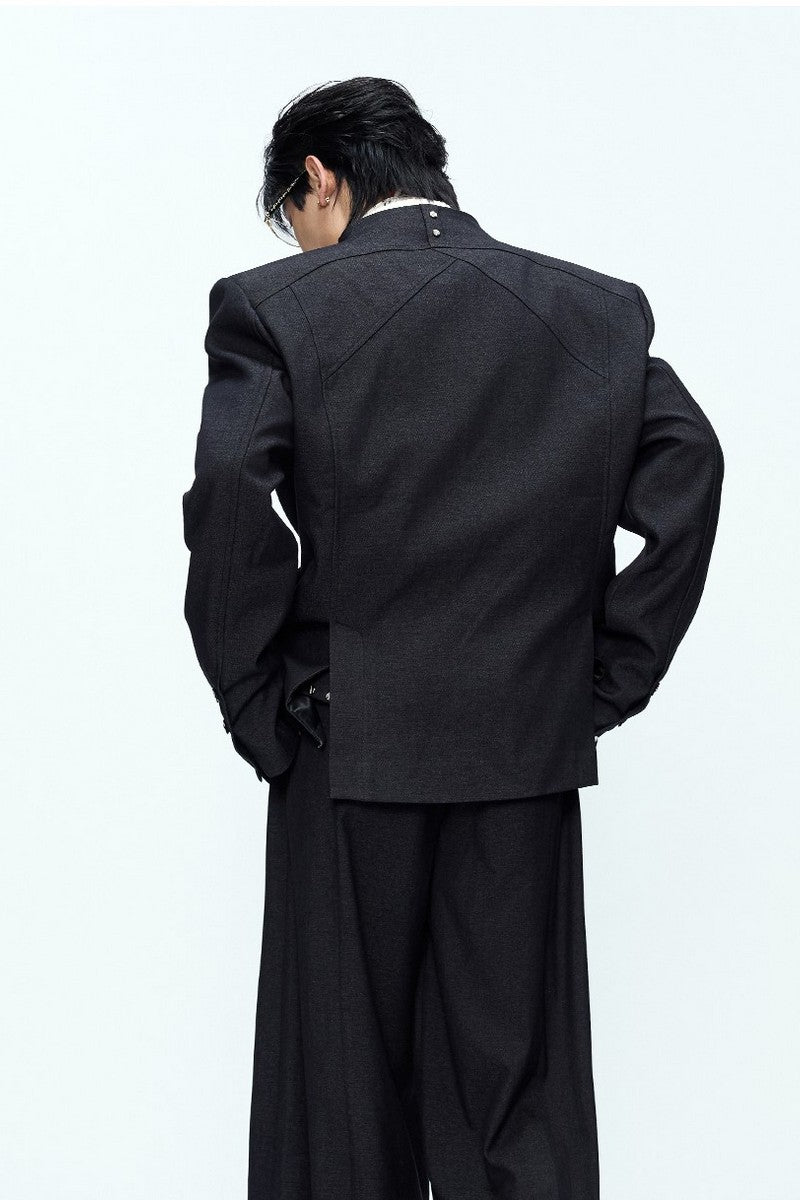 Deconstructed Wool Blend Suit Jacket