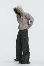 Faux Fur Knit Zip-Up Hoodie