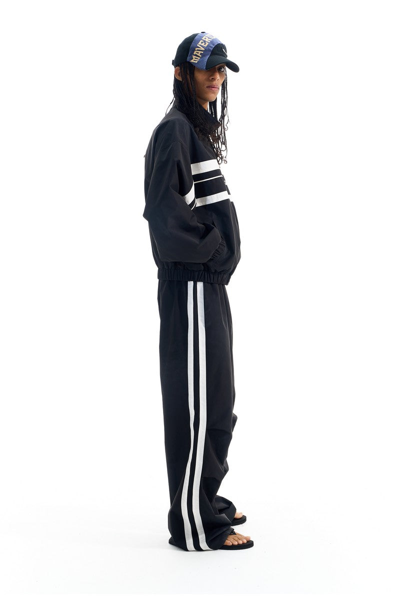 Vintage Pleated Stripe Track Pants
