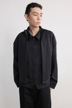 Layered Tencel Zip Overshirt