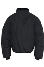 Curved Zip High Neck Puffer