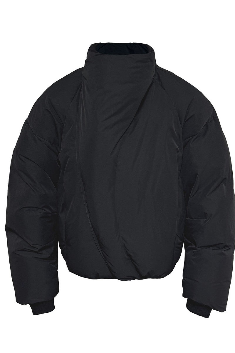 Curved Zip High Neck Puffer