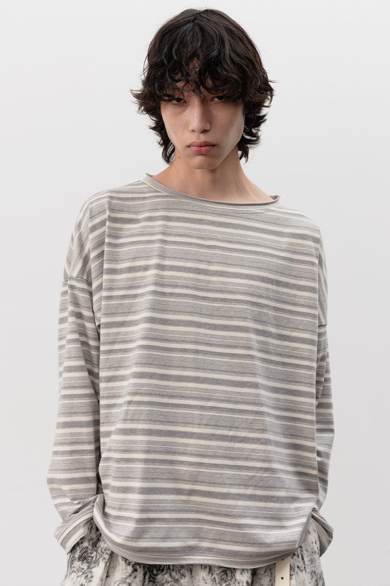 Striped Rolled Cuff Long Sleeve