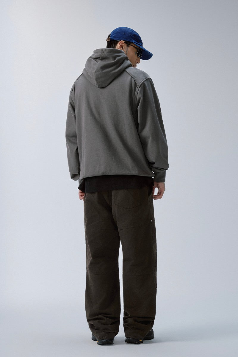 Metal Logo Snap Button Hoodie