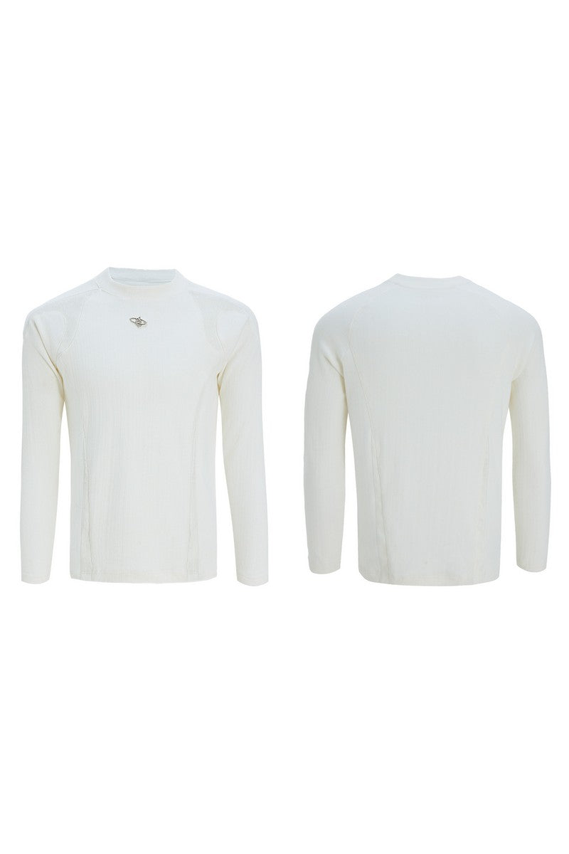 Ribbed Cotton Leather Patch Tee