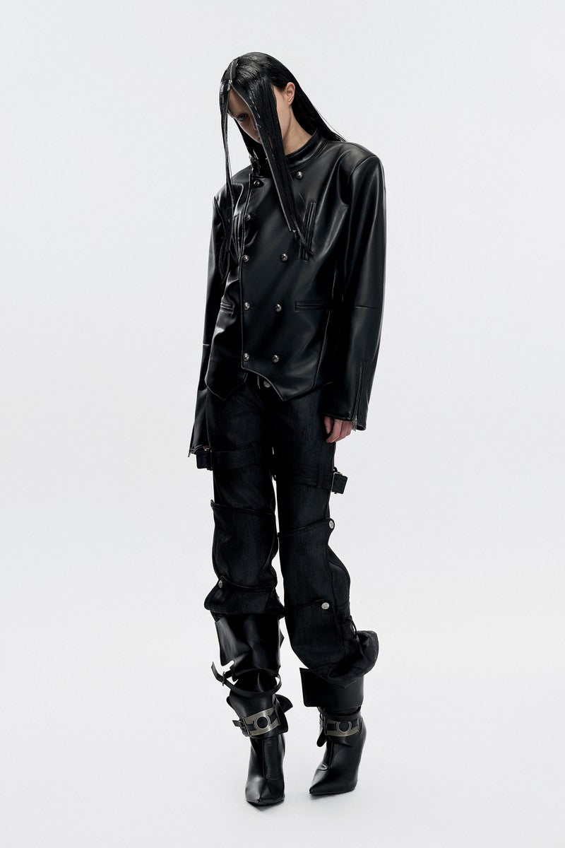 Waxed Coated Straight Jeans