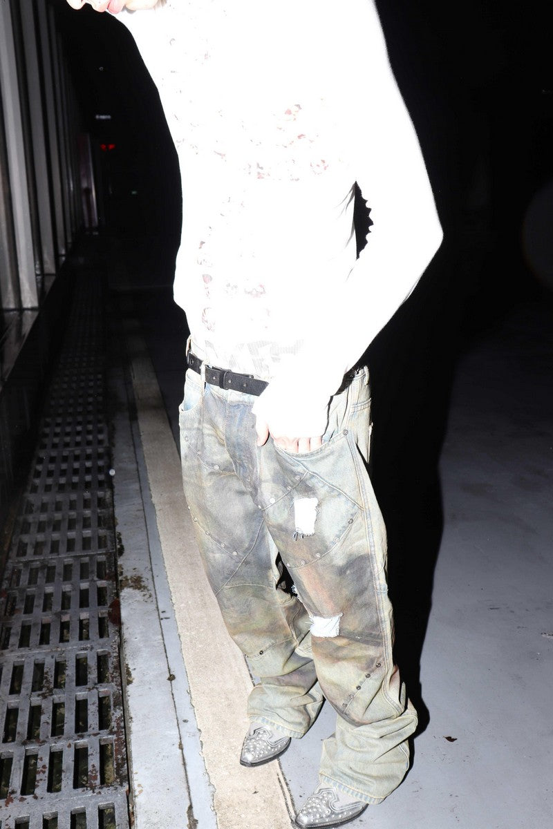 Rust Rivet Washed Jeans