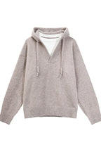 Heavyweight Layered Look Hooded Knit Sweater