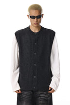 Layered Knit Vest Cardigan
